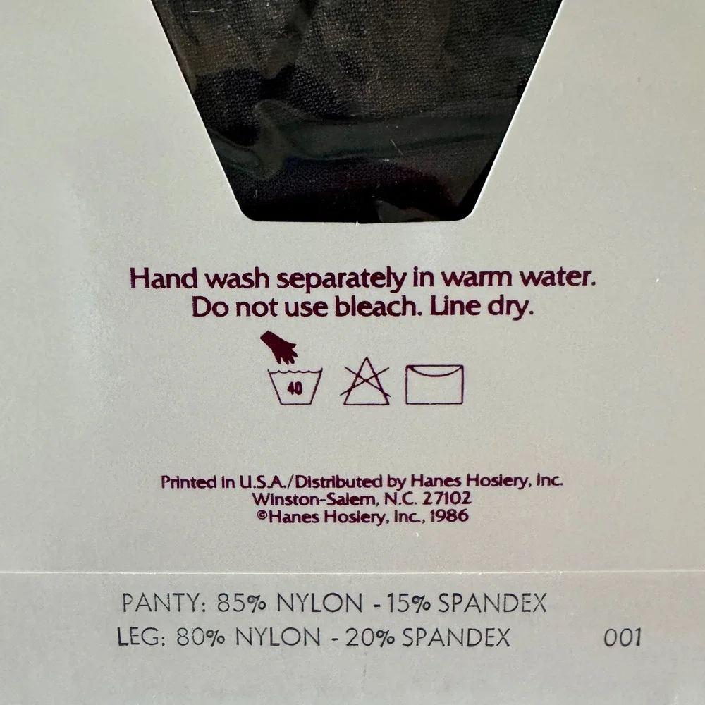2PK Vintage Hanes Silk Reflections Pantyhose Barely Black Size C-D Style 719 USA